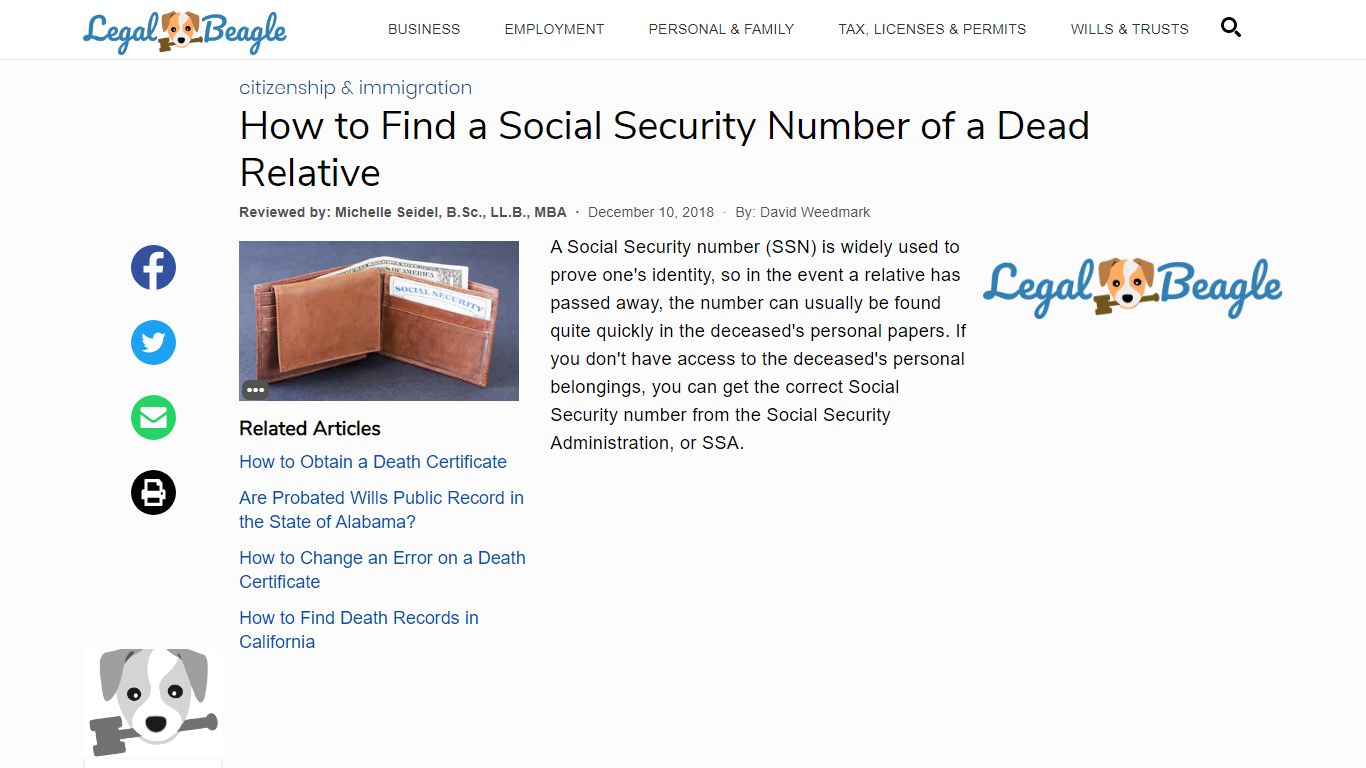 How to Find a Social Security Number of a Dead Relative